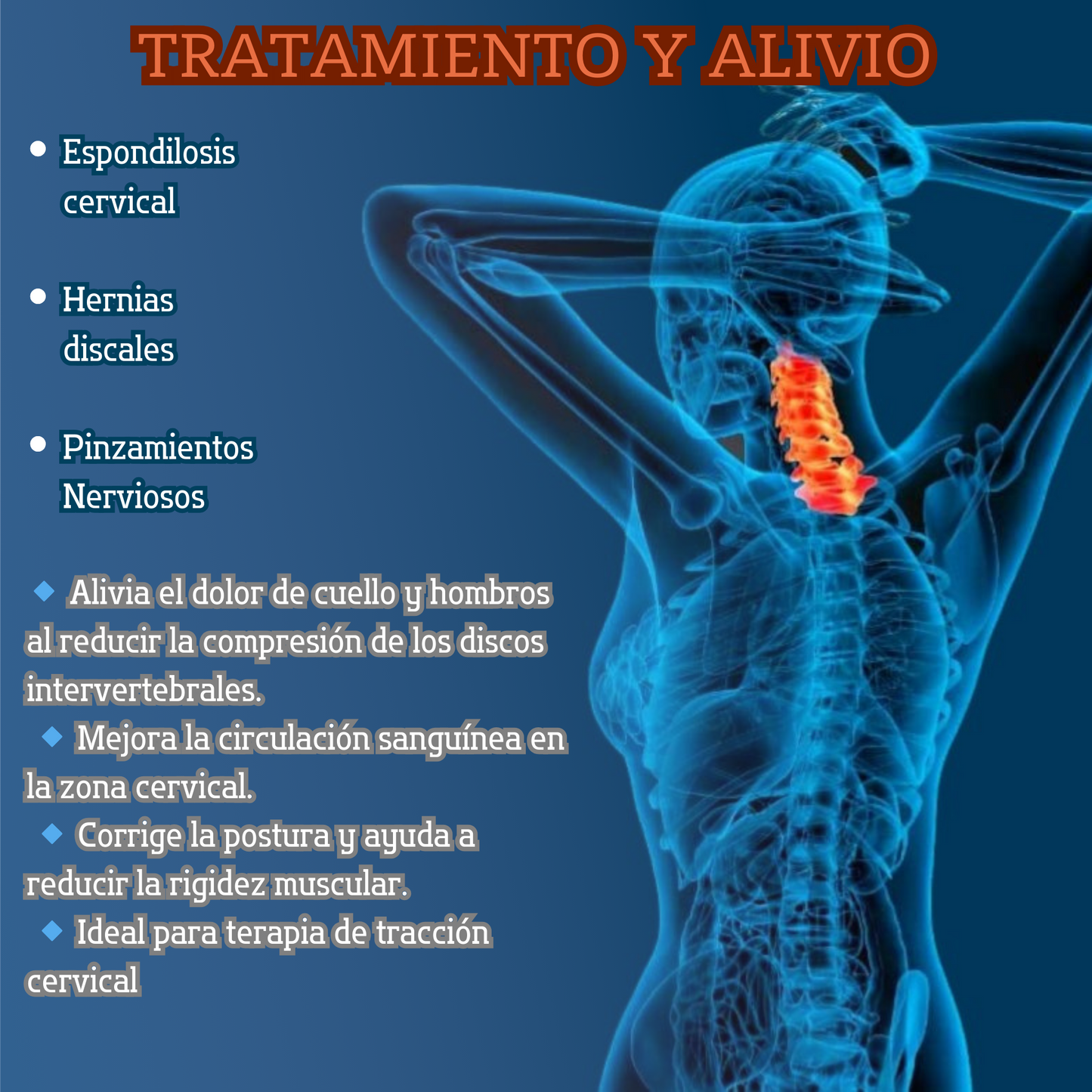Almohada Cervical Terapéutica Inflable – Alivio para la Espondilosis